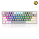 Redragon K617 Fizz RGB 60% Wired Mechanical Gaming Keyboard – 61 Keys, Red Switches, Compact Layout, Grey / White Design