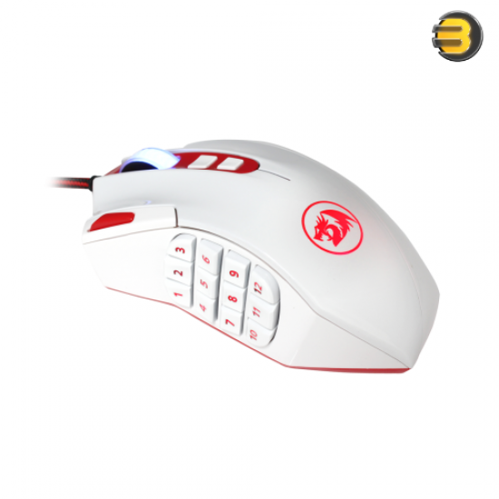 REDRAGON M901 GAMING MOUSE, WIRED MMO RGB LED BACKLIT COMPUTER MICE, 24000 DPI, PERDITION, WITH WEIGHT TUNING SET & 18 PROGRAMMABLE BUTTONS FOR WINDOWS PC GAMING (WHITE)