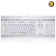 Redragon KG010-KN Wired Mechanical Gaming Keyboard White— Full-Size 104 Keys, Brown Switches, White LED Backlight, Double-Shot Injection Keycaps, 100% Anti-Ghosting, Durable Aluminum Construction, USB Wired, Ergonomic Design