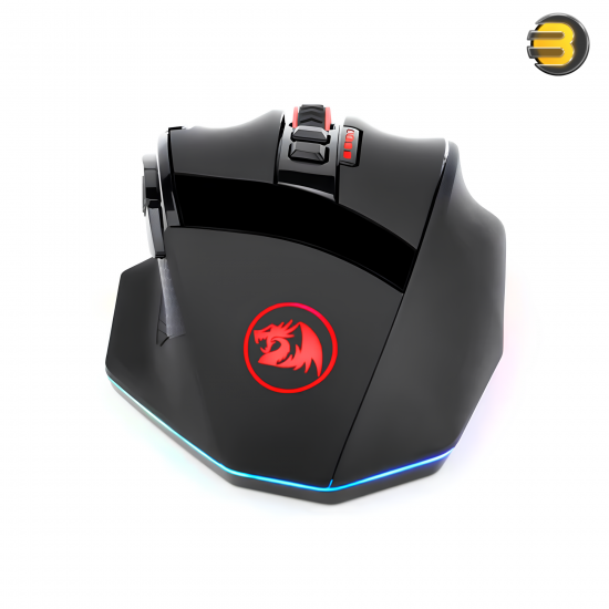 Redragon Sniper Pro M801P-RGB Dual Mode Wired/Wireless Gaming Mouse — 16000 DPI, 9 Programmable Buttons, 40G Acceleration, RGB Lighting, Ergonomic Design, USB Type-C Charging, Up to 70 Hours Battery Life