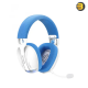 Redragon H878 wireless gaming headset in white and blue with virtual 7.1 surround sound, integrated noise-cancelling microphone, blue LED accents and dual-mode connectivity