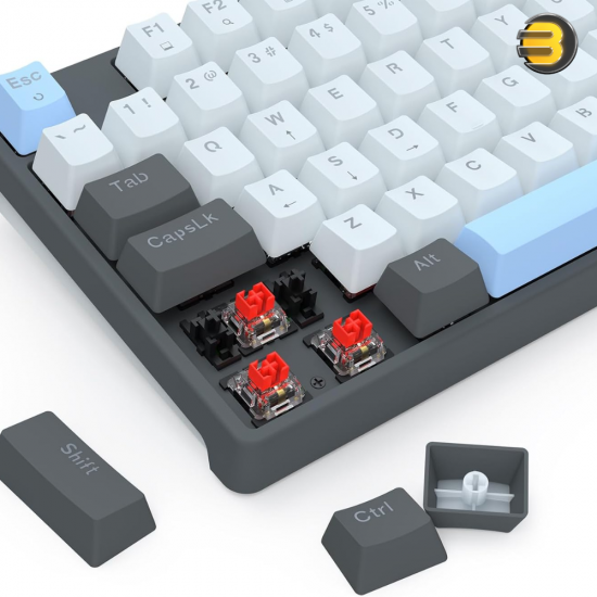 Redragon K718 wired 104-key mechanical keyboard with red switches, rainbow backlight and sound-absorbing foam