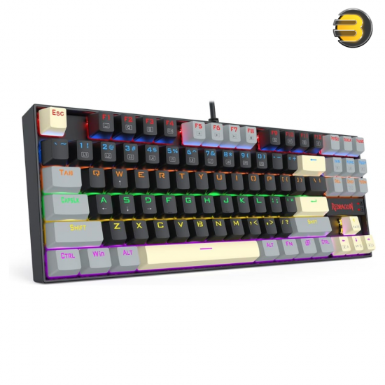 Redragon K552 KUMARA 87-Key Mechanical Keyboard – Red Switches & Rainbow Backlight