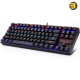 Redragon K552E Kumara Elite Rainbow TKL Mechanical Gaming Keyboard Arabic Redragon K552E Kumara Elite Rainbow mechanical gaming keyboard with blue switches, TKL 87-key Arabic layout, rainbow RGB backlighting and aluminum top plate