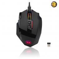 Redragon Sniper Pro M801P-RGB Dual Mode Wired/Wireless Gaming Mouse — 16000 DPI, 9 Programmable Buttons, 40G Acceleration, RGB Lighting, Ergonomic Design, USB Type-C Charging, Up to 70 Hours Battery Life