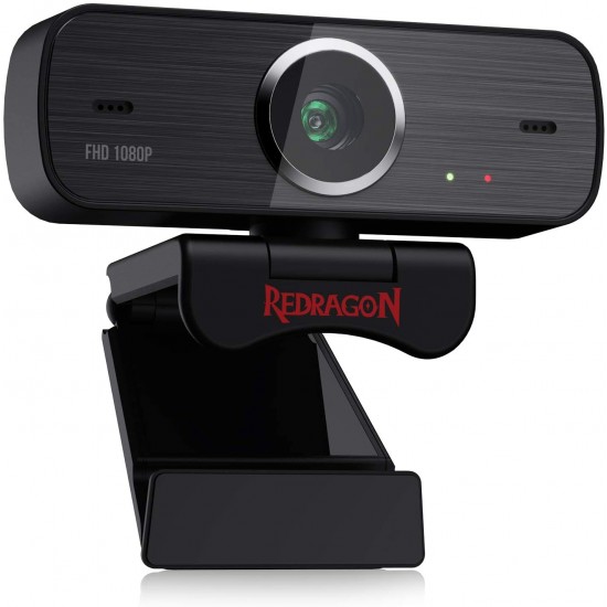Redragon GW800 1080P Webcam with Built-in Dual Microphone 360-Degree Rotation - 2.0 USB Skype Computer Web Camera