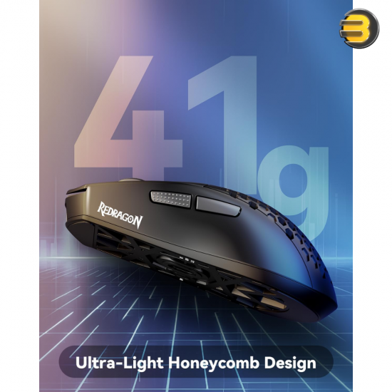 Redragon Bludhound M617-LIT 41g ultra-light wired gaming mouse with vented honeycomb shell