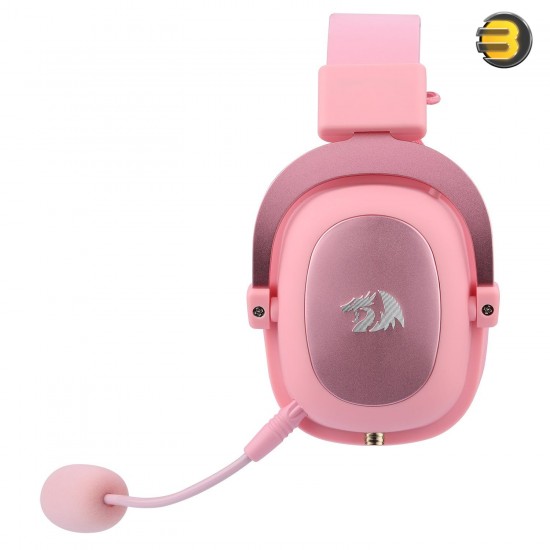Redragon H510 Pink Zeus Wired Gaming Headset, 7.1 Surround, Detachable Microphone