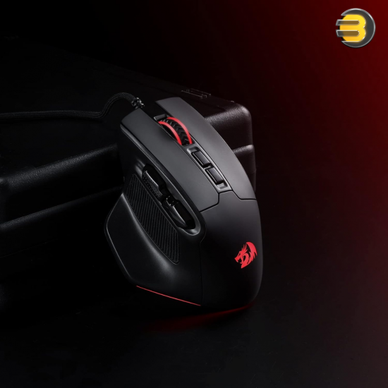 Redragon M806 Bullseye wired RGB gaming mouse with ergonomic natural grip and 7 programmable buttons