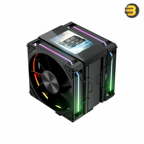 Redragon CC2313 CPU air cooler with digital LCD temperature screen, 6 copper heat pipes, 120mm ARGB PWM fan, and asymmetric tower design for RAM clearance