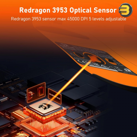 Redragon M919 Pro 54g lightweight wireless gaming mouse with tri-mode connectivity