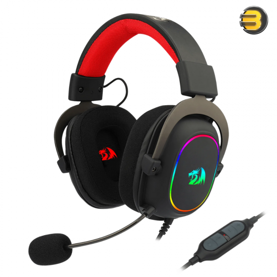 Redragon H510 Zeus-X RGB Wired Gaming Headset - 7.1 Surround Sound - Memory Foam Ear Pads - 53MM Drivers - Detachable Microphone - Multi Platforms Headphone - Compatible with PC/PS4/NS