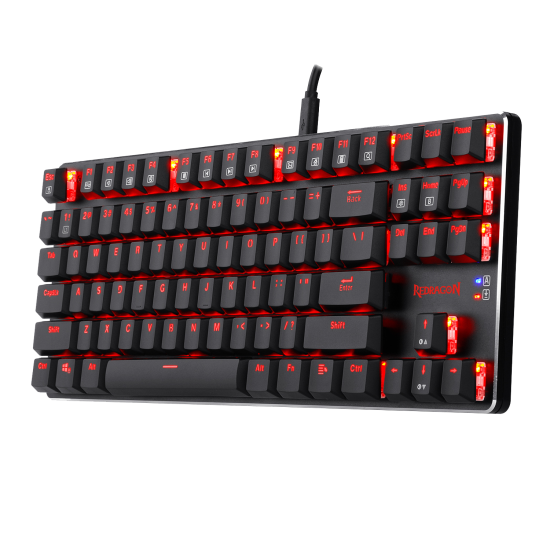 REDRAGON K590 WIRED / WIRELESS MECHANICAL GAMING KEYBOARD RED LED BACKLIT COMPACT 60% LOW PROFILE 87 KEY COMPUTER PC GAMERS KEYBOARD MAHORAGA USB WIRED CHERRY RED EQUIVALENT SWITCHES (BLACK)
