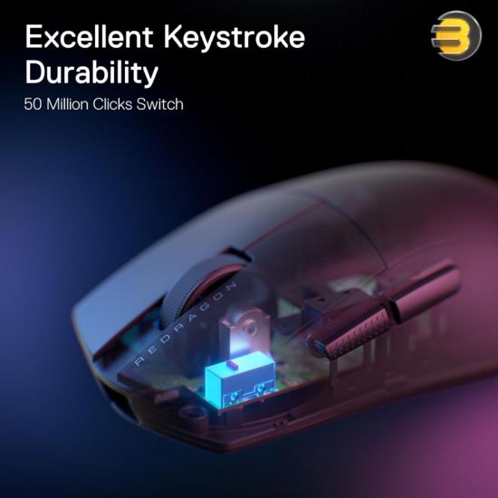 Redragon M724 black 49g ultralight wired gaming mouse with ergonomic natural grip