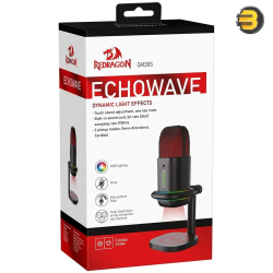 Redragon Echowave GM305 RGB USB Streaming Microphone – Cardioid Condenser, Touch Mute, Gain Control, Plug & Play, Black Redragon Echowave GM305 RGB USB Streaming Microphone – Cardioid Condenser, Touch Mute, Gain Control, Plug & Play, Black