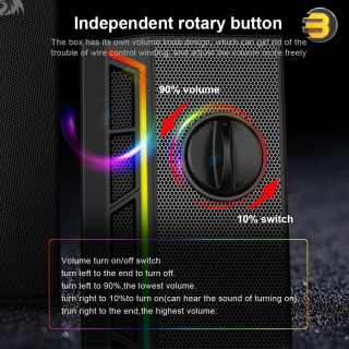 REDRAGON GS580 CALLIOPE RGB Gaming Desktop Speakers - 5W x 2.0 Channel - 3.5mm AUX stereo sound - With Calssic Volume Control Knob For Computer PC - Black REDRAGON GS580 CALLIOPE RGB Gaming Desktop Speakers - 5W x 2.0 Channel - 3.5mm AUX stereo sound - With Calssic Volume Control Knob For Computer PC - Black