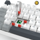 Redragon K552 WGL‑R KUMARA Tenkeyless 87‑Key Wired Mechanical Gaming Keyboard — Outemu Red Switches, Rainbow LED Backlight, Full‑Key Anti‑Ghosting, Double‑Shot Keycaps, Hot‑Swap, White/Gray, Metal‑ABS Frame