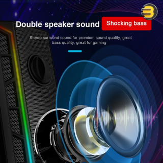 REDRAGON GS580 CALLIOPE RGB Gaming Desktop Speakers - 5W x 2.0 Channel - 3.5mm AUX stereo sound - With Calssic Volume Control Knob For Computer PC - Black REDRAGON GS580 CALLIOPE RGB Gaming Desktop Speakers - 5W x 2.0 Channel - 3.5mm AUX stereo sound - With Calssic Volume Control Knob For Computer PC - Black