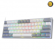 Redragon K617 FIZZ 60 Wired RGB Gaming Keyboard 61 Keys Compact Mechanical Keyboard w Grey White