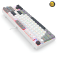 Redragon K552 WGL‑R KUMARA Tenkeyless 87‑Key Wired Mechanical Gaming Keyboard — Outemu Red Switches, Rainbow LED Backlight, Full‑Key Anti‑Ghosting, Double‑Shot Keycaps, Hot‑Swap, White/Gray, Metal‑ABS Frame