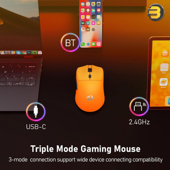 Redragon M919 Pro 54g lightweight wireless gaming mouse with tri-mode connectivity