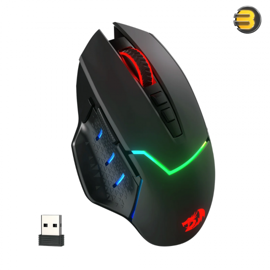 Redragon M690 PRO Wireless Gaming Mouse, 8000 DPI Wired/Wireless Gamer Mouse w/ Rapid Fire Key, 8 Macro Buttons, Ergonomic Design for PC/Mac/Laptop