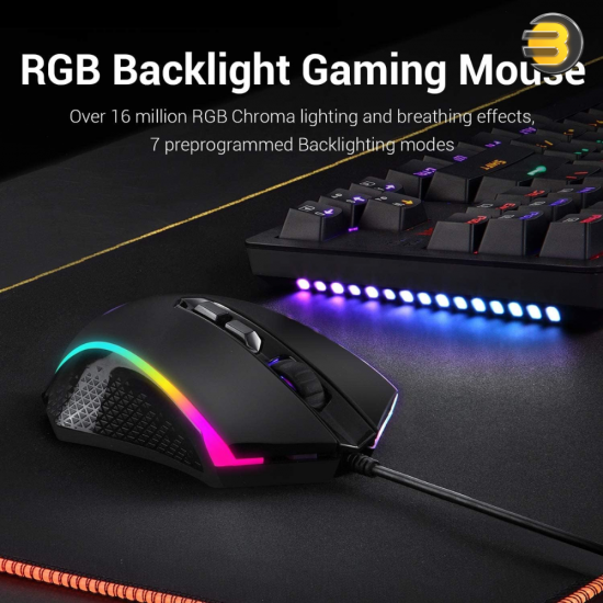 Redragon S113 Keyboard & Mouse Combo – Rainbow RGB & Brown Switches