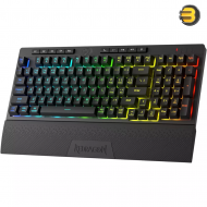Redragon K515 PRO Shiva RGB Wireless Bluetooth Membrane Gaming Keyboard – Tri-Mode (Wired/2.4 GHz/Bluetooth), 98 Keys, On-Board Macro & Multimedia Keys, Detachable Wrist Rest, Software Supported