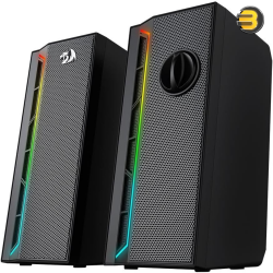 REDRAGON GS580 CALLIOPE RGB Gaming Desktop Speakers - 5W x 2.0 Channel - 3.5mm AUX stereo sound - With Calssic Volume Control Knob For Computer PC - Black