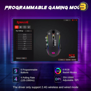 Redragon M914 Wired/2.4G wireless/ BT 3 modes connection RGB backlight gaming mouse Redragon M914 Wired/2.4G wireless/ BT 3 modes connection RGB backlight gaming mouse