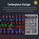 Redragon K552E Kumara Elite Rainbow TKL Mechanical Gaming Keyboard Arabic Redragon K552E Kumara Elite Rainbow mechanical gaming keyboard with blue switches, TKL 87-key Arabic layout, rainbow RGB backlighting and aluminum top plate