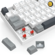 Redragon K552 WGL‑R KUMARA Tenkeyless 87‑Key Wired Mechanical Gaming Keyboard — Outemu Red Switches, Rainbow LED Backlight, Full‑Key Anti‑Ghosting, Double‑Shot Keycaps, Hot‑Swap, White/Gray, Metal‑ABS Frame