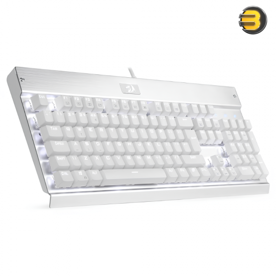 Redragon KG010-KN Wired Mechanical Gaming Keyboard White— Full-Size 104 Keys, Brown Switches, White LED Backlight, Double-Shot Injection Keycaps, 100% Anti-Ghosting, Durable Aluminum Construction, USB Wired, Ergonomic Design Redragon KG010-KN Wired Mechanical Gaming Keyboard White— Full-Size 104 Keys, Brown Switches, White LED Backlight, Double-Shot Injection Keycaps, 100% Anti-Ghosting, Durable Aluminum Construction, USB Wired, Ergonomic Design