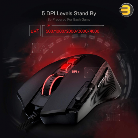 Redragon M612 Predator RGB Gaming Mouse, 8000 DPI Wired Optical Gamer Mouse with 11 Programmable Buttons & 5 Backlit Modes, Software Supports DIY Keybinds Rapid Fire Button