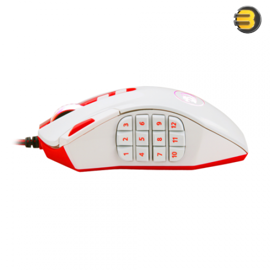 REDRAGON M901 GAMING MOUSE, WIRED MMO RGB LED BACKLIT COMPUTER MICE, 24000 DPI, PERDITION, WITH WEIGHT TUNING SET & 18 PROGRAMMABLE BUTTONS FOR WINDOWS PC GAMING (WHITE)