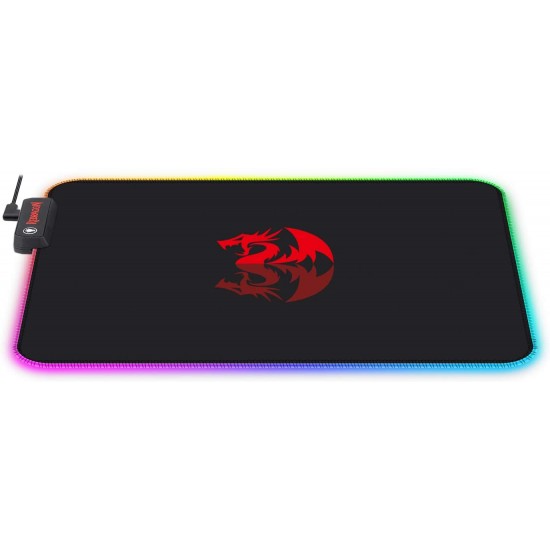 Redragon P023 RGB LED Large Gaming Mouse Pad Soft Matt with Nonslip Base, Stitched Edges (330 x 260 x 3mm)