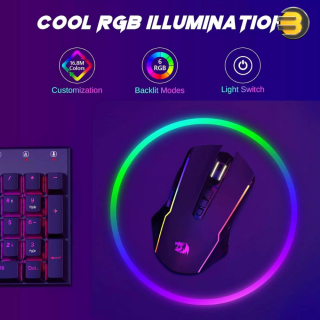 Redragon M914 Wired/2.4G wireless/ BT 3 modes connection RGB backlight gaming mouse Redragon M914 Wired/2.4G wireless/ BT 3 modes connection RGB backlight gaming mouse