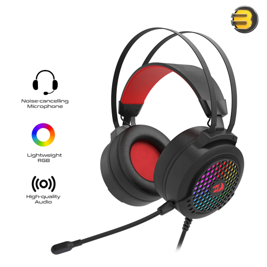 Redragon Carmen H261 Lightweight RGB Gaming Headset Wired Black