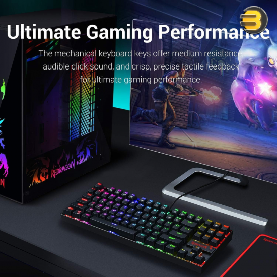 Redragon K552-R KUMARA RAINBOW Backlit Mechanical Gaming Keyboard