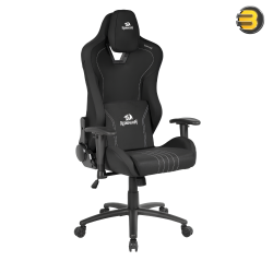 Redragon C313 Heth Gaming Chair – Black Fabric, 2D Adjustable Armrests, Reclining Ergonomic Design with Lumbar & Head Support, 130kg Capacity