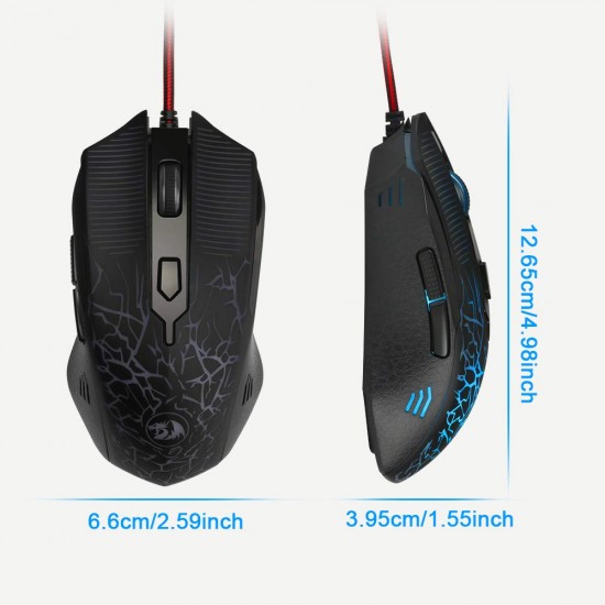 Redragon Inquisitor Basic M608 Wired USB Gaming Mouse - 3200 DPI (Black)