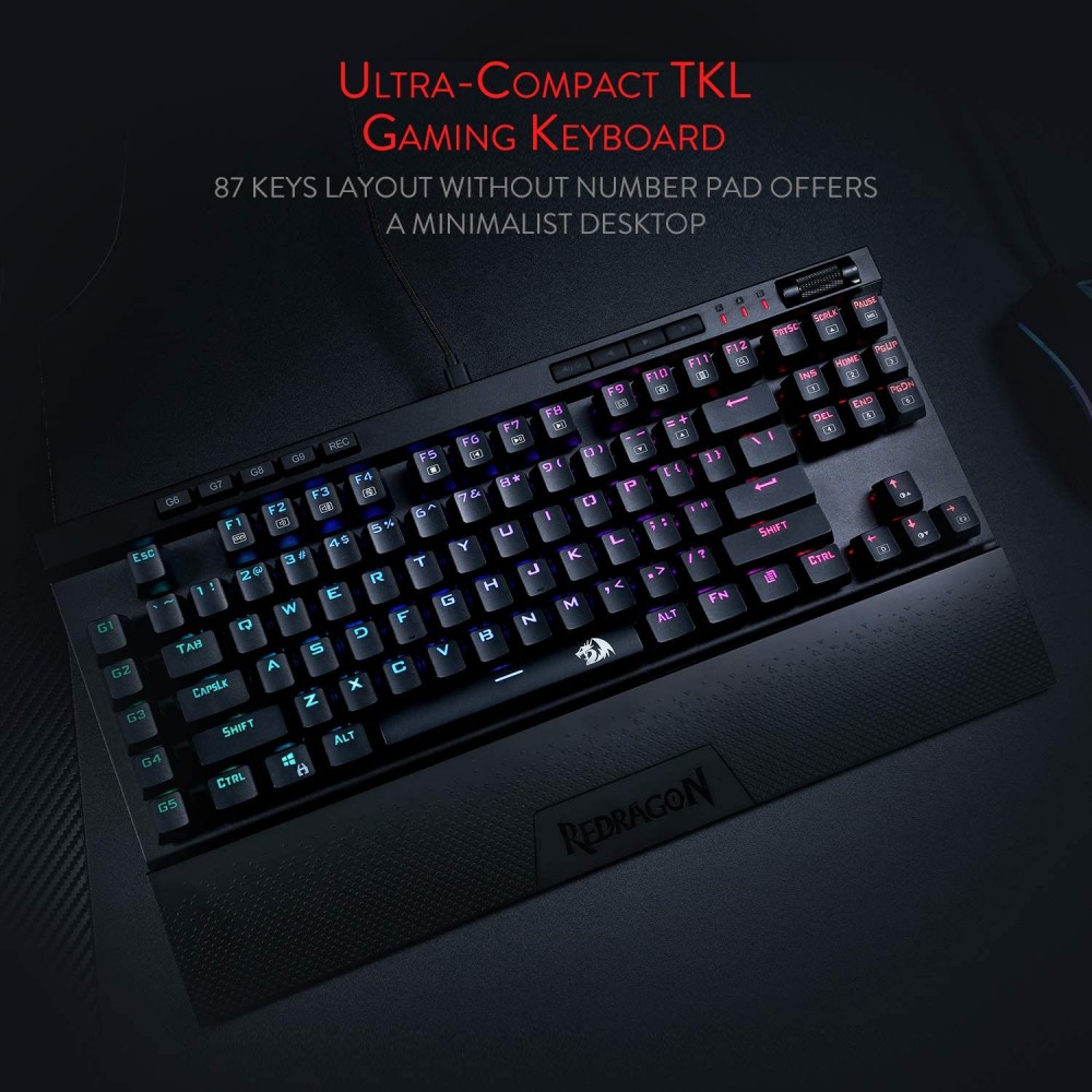 Redragon K587 Magic-Wand 87 Keys Compact RGB TKL Mechanical Gaming ...