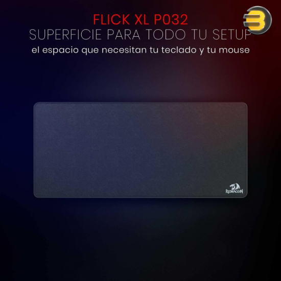 Redragon P032 Flick XL Gaming Mousepad – 900×400×4mm Extended Mouse Mat, Speed Surface, Anti-Slip Rubber Base, Black