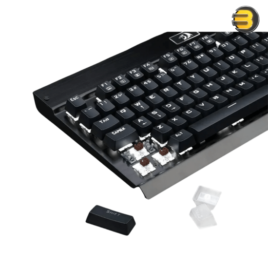 Redragon KG010-KN Wired Mechanical Gaming Keyboard Black — Full-Size 104 Keys, Brown Switches, White LED Backlight, Double-Shot Injection Keycaps, 100% Anti-Ghosting, Durable Aluminum Construction, USB Wired, Ergonomic Design Redragon KG010-KN Wired Mechanical Gaming Keyboard Black — Full-Size 104 Keys, Brown Switches, White LED Backlight, Double-Shot Injection Keycaps, 100% Anti-Ghosting, Durable Aluminum Construction, USB Wired, Ergonomic Design