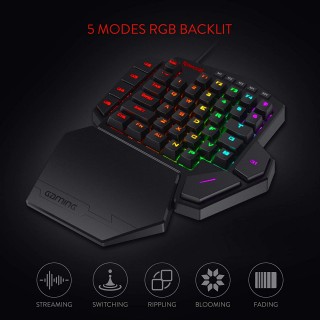 Redragon K585 DITI One-Handed RGB Mechanical Gaming Keyboard, Blue Switches, Type-C Professional Gaming Keypad with 7 Onboard Macro Keys, Detachable Wrist Rest, 42 Keys Redragon K585 DITI One-Handed RGB Mechanical Gaming Keyboard, Blue Switches, Type-C Professional Gaming Keypad with 7 Onboard Macro Keys, Detachable Wrist Rest, 42 Keys