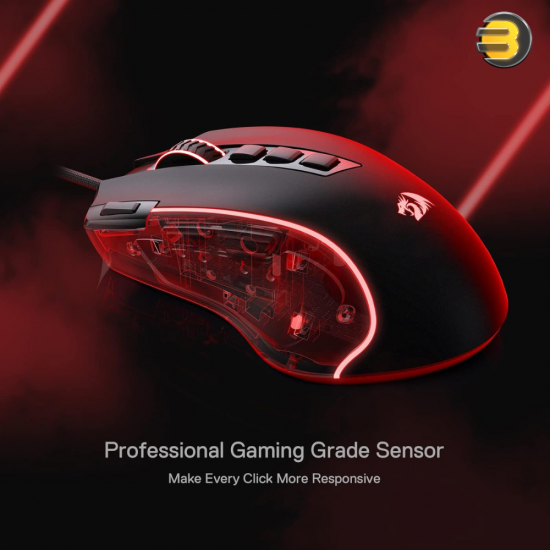 Redragon M612 Predator RGB Gaming Mouse, 8000 DPI Wired Optical Gamer Mouse with 11 Programmable Buttons & 5 Backlit Modes, Software Supports DIY Keybinds Rapid Fire Button