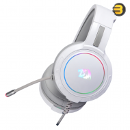 REDRAGON H270 RGB GAMING HEADSET WITH MICROPHONE — WIRED, COMPATIBLE WITH XBOX ONE, NINTENDO SWITCH, PS4, PS5, PCS, LAPTOPS AND NINTENDO SWITCH (WHITE)