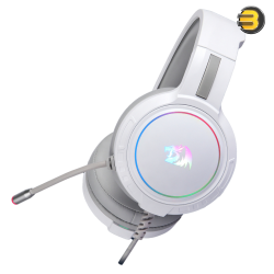REDRAGON H270 RGB GAMING HEADSET WITH MICROPHONE — WIRED, COMPATIBLE WITH XBOX ONE, NINTENDO SWITCH, PS4, PS5, PCS, LAPTOPS AND NINTENDO SWITCH (WHITE)