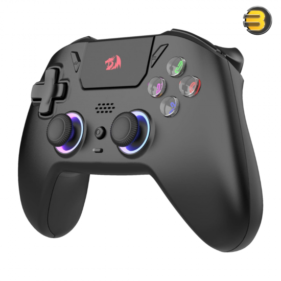 Redragon G820 DarkFlame Wireless Gamepad Controller – Tri-Mode (Bluetooth / 2.4G / USB-C), Hall Effect Joysticks & RGB Lighting – Black