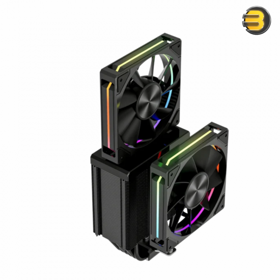 Redragon CC2313 CPU air cooler with digital LCD temperature screen, 6 copper heat pipes, 120mm ARGB PWM fan, and asymmetric tower design for RAM clearance